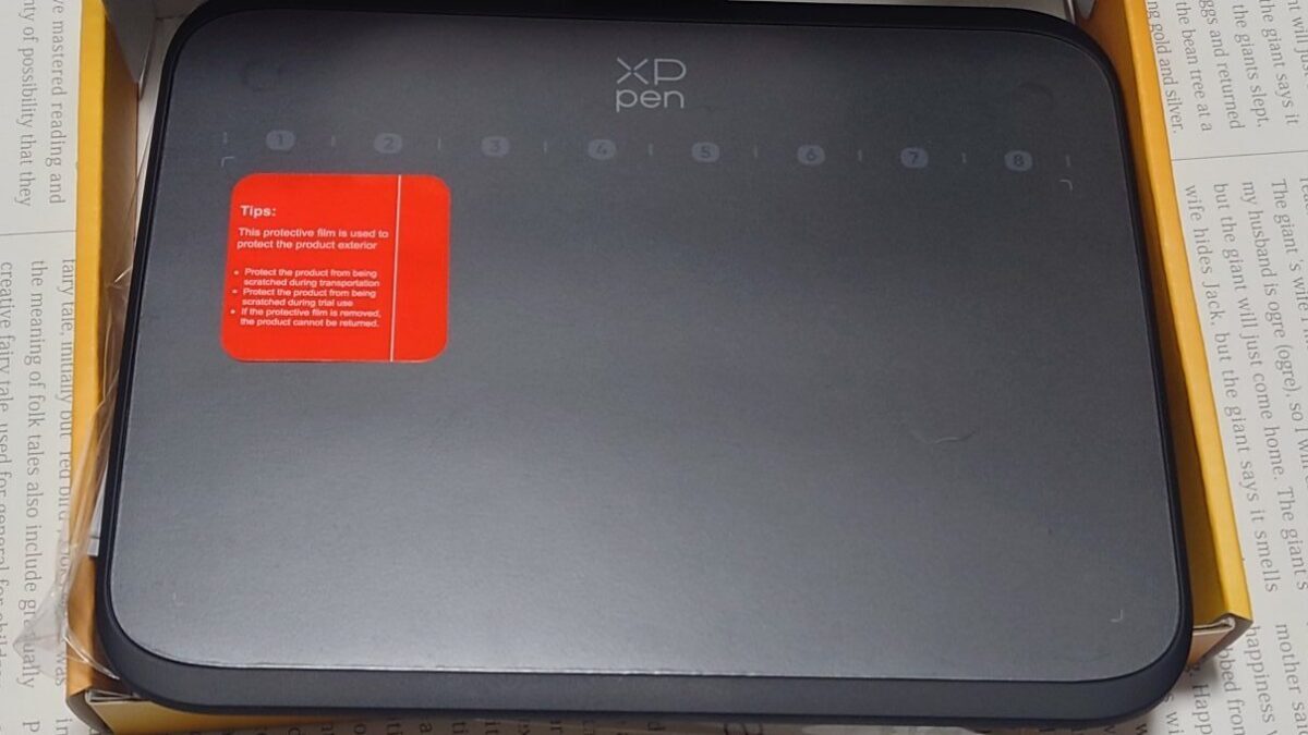 XP pen 注意シール